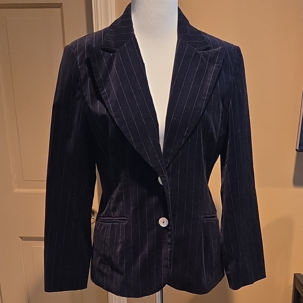 Women's  Velvet Pinstripe Blazer Jacket